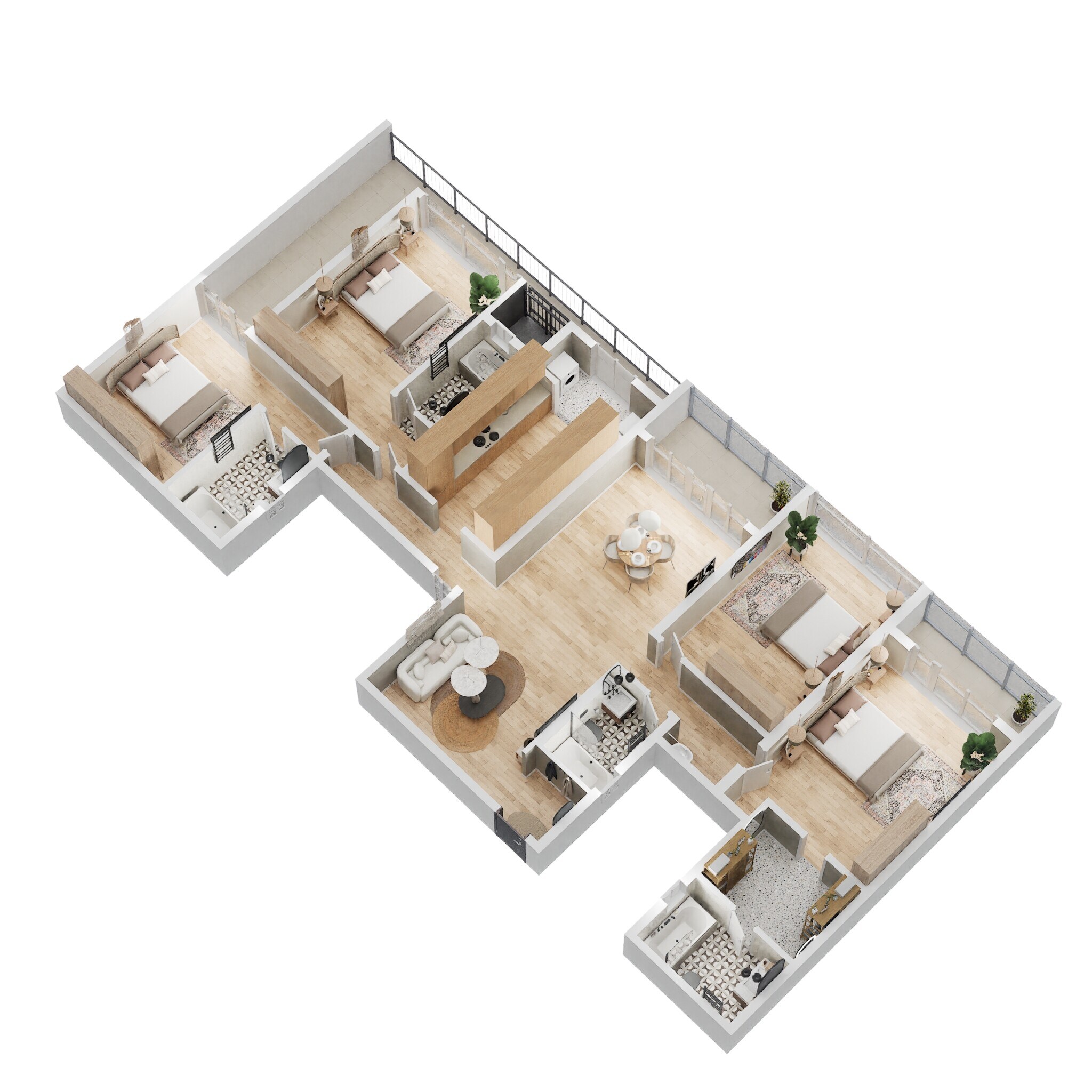 Floor plan of 4 BHK 2506 Sq. Ft. Apartment in Casagrand Majestica, Chennai
