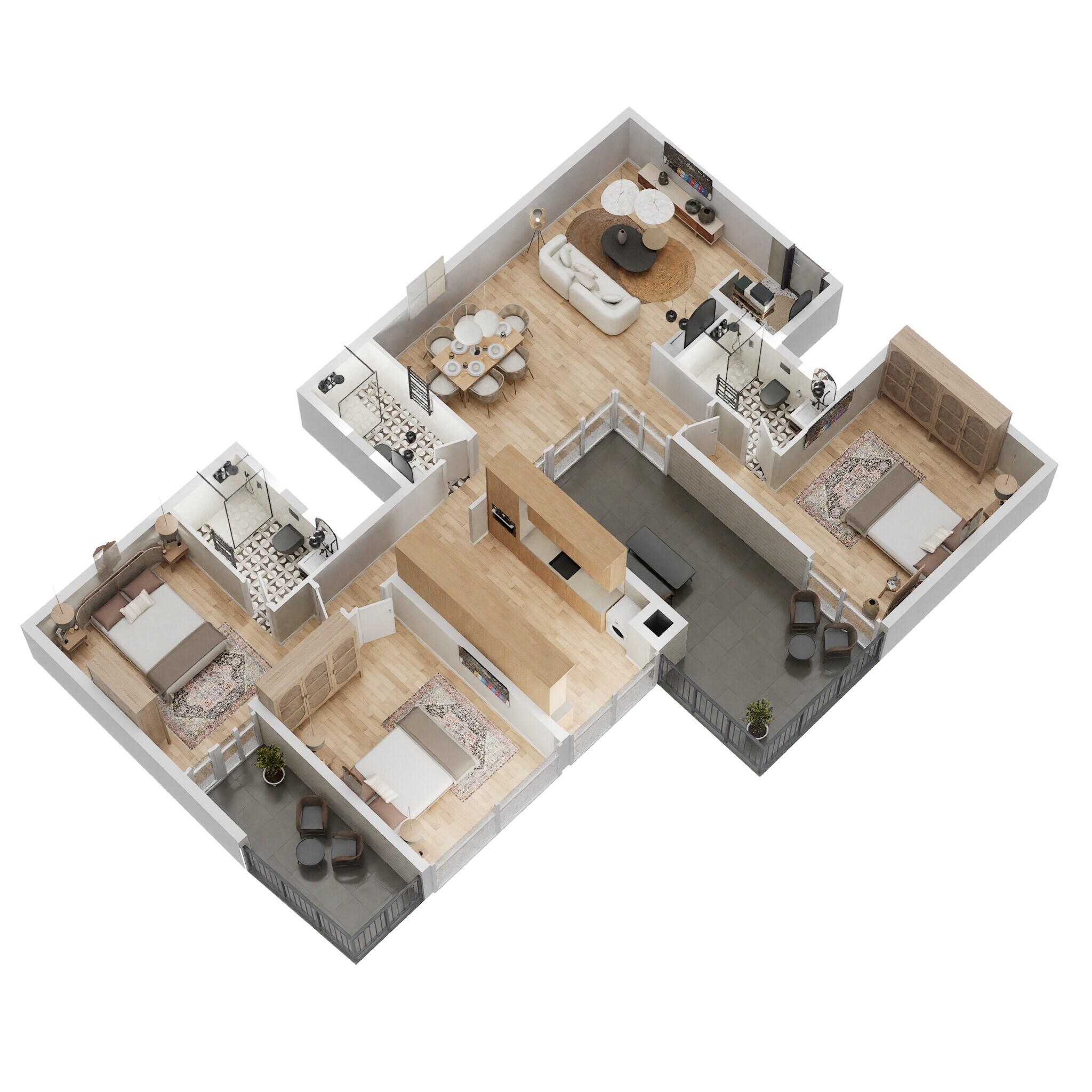 3 BHK 1947 Sq. Ft. Apartment