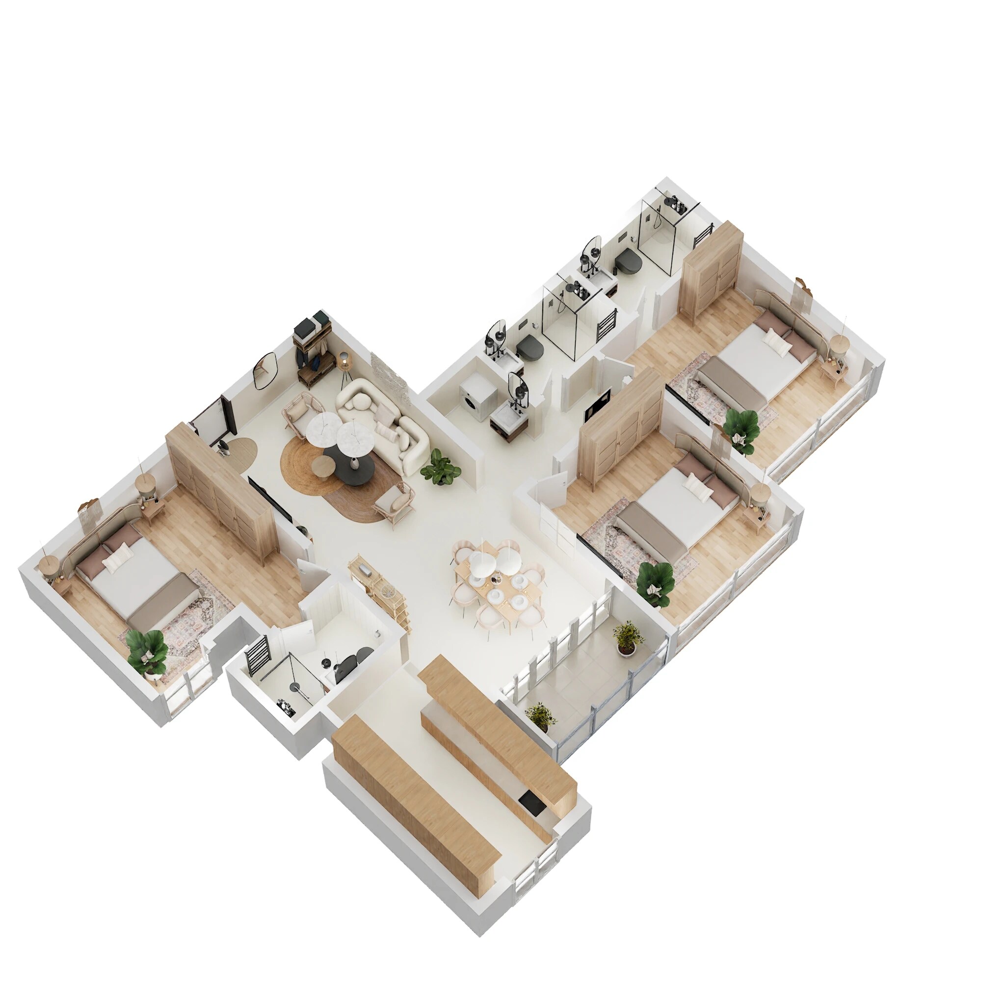 Floor plan of 3 BHK 1657 Sq. Ft. Apartment in Casagrand Mercury, Chennai
