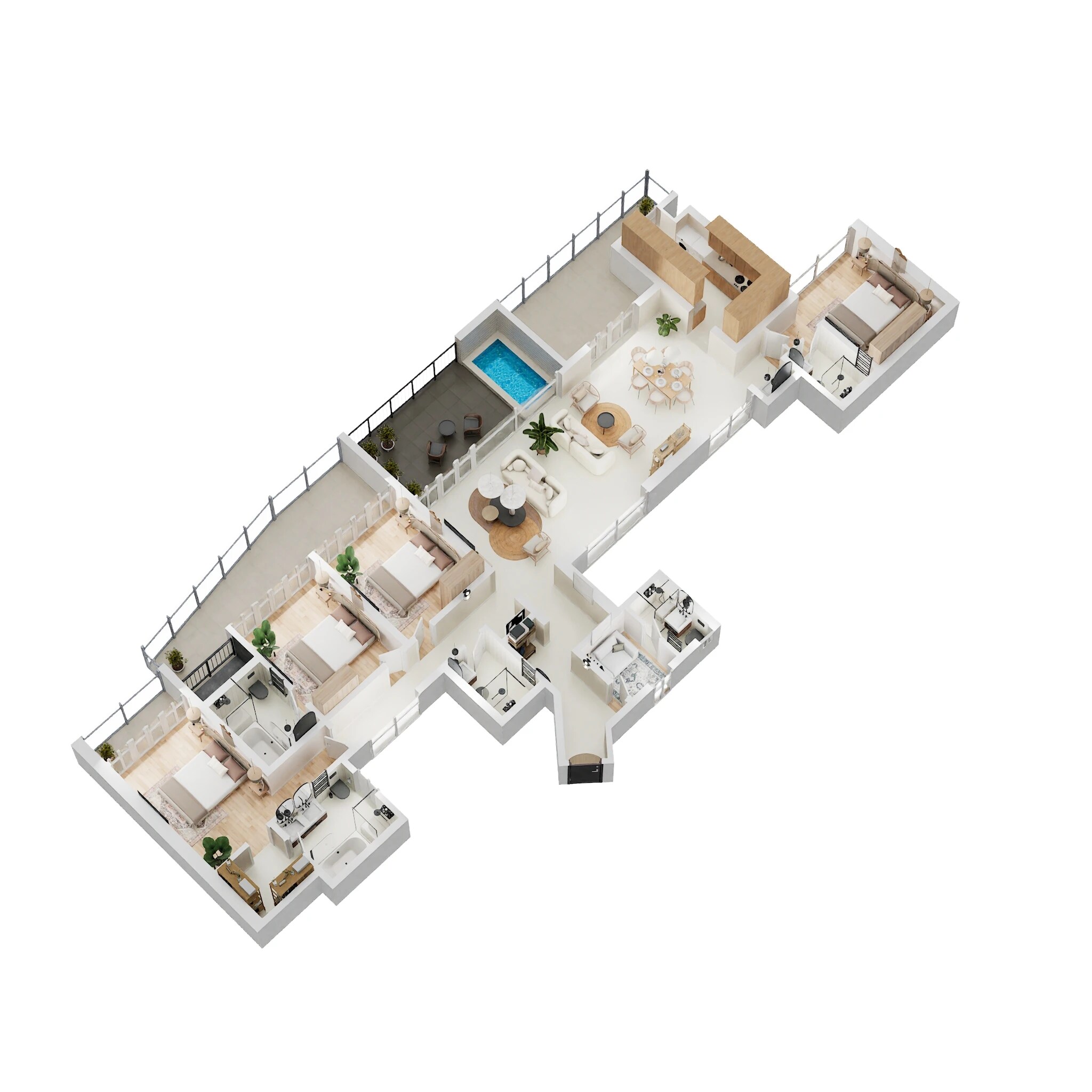 Floor plan of 4 BHK 3937 Sq. Ft. Apartment in Casagrand Mercury, Chennai