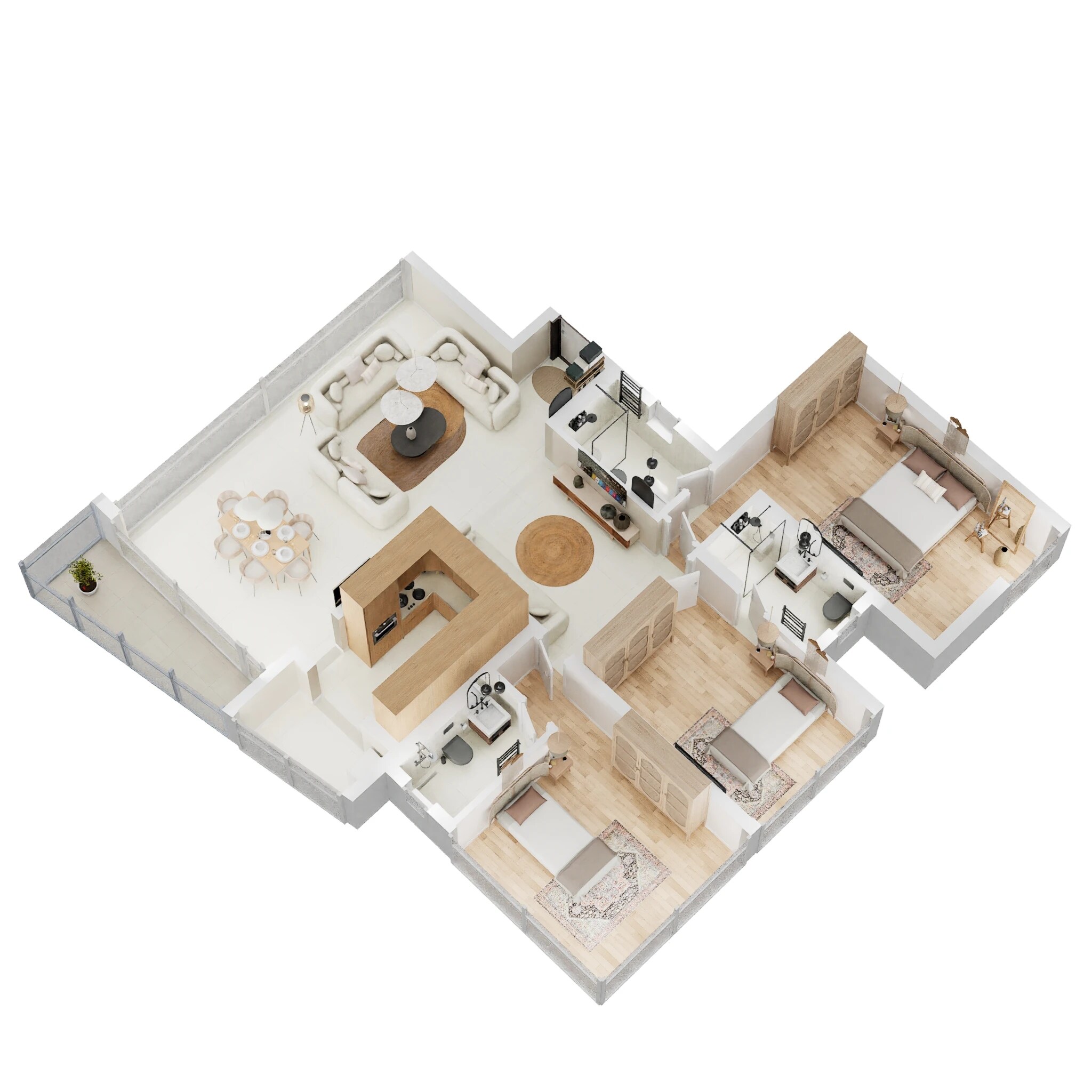 Floor plan of 3 BHK 1851 Sq. Ft. Apartment in Casagrand Olympus, Chennai