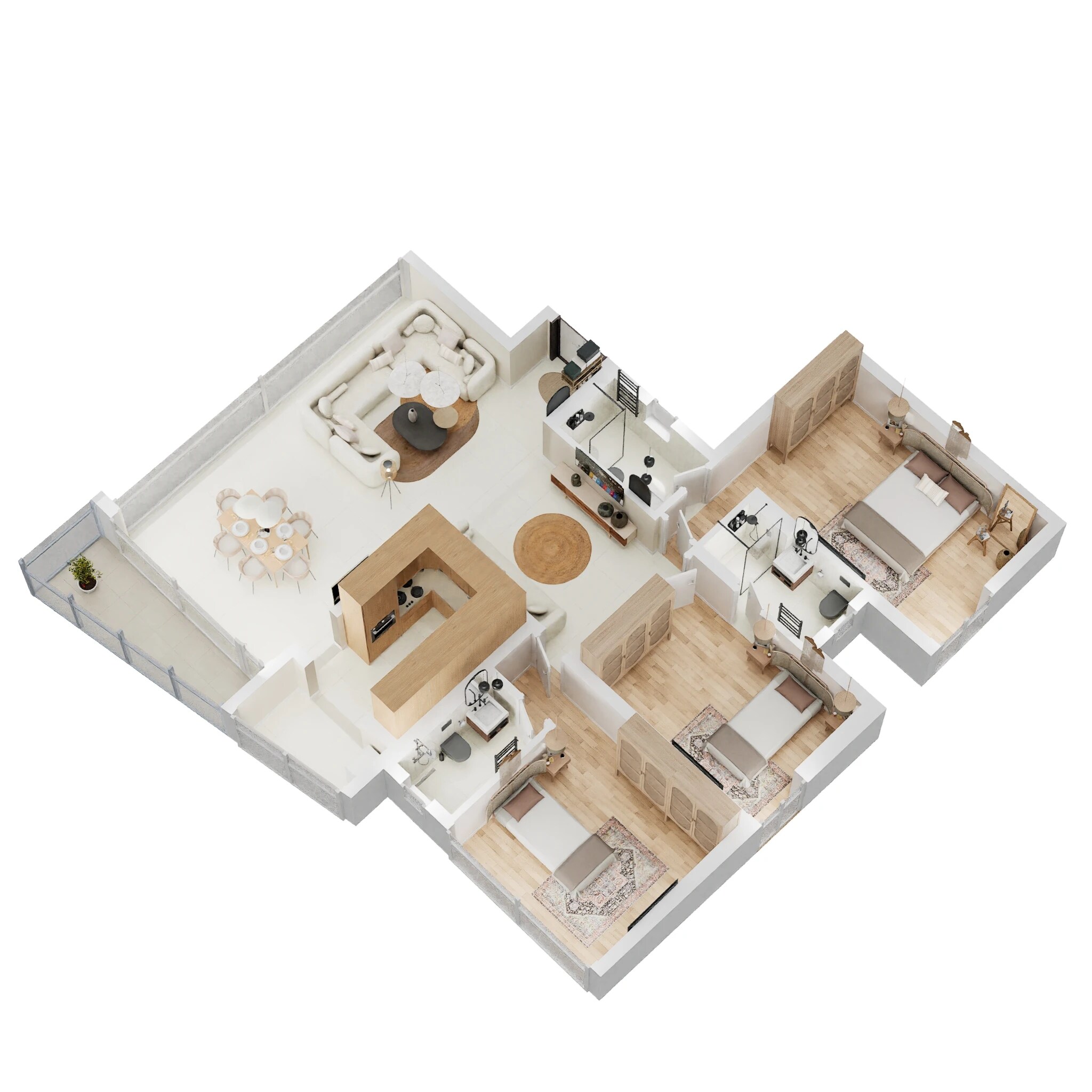 Floor plan of 3 BHK 1860 Sq. Ft. Apartment in Casagrand Olympus, Chennai