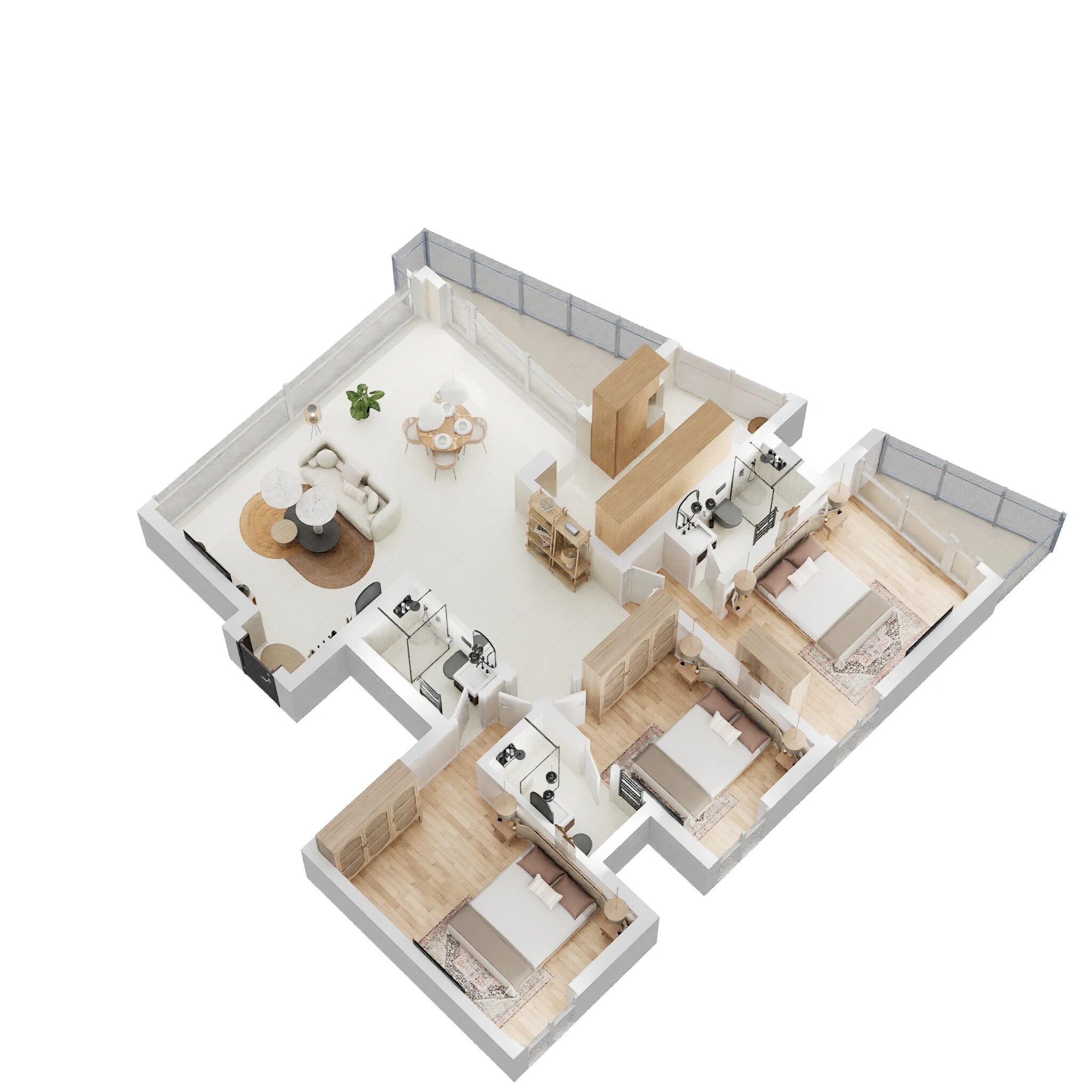 Floor plan of 3 BHK 2017 Sq. Ft. Apartment in Casagrand Olympus, Chennai