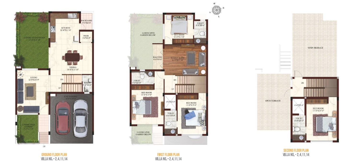Floor plan of 4 BHK 2674 Sq. Ft. Villa in Casagrand Pallagio, Chennai