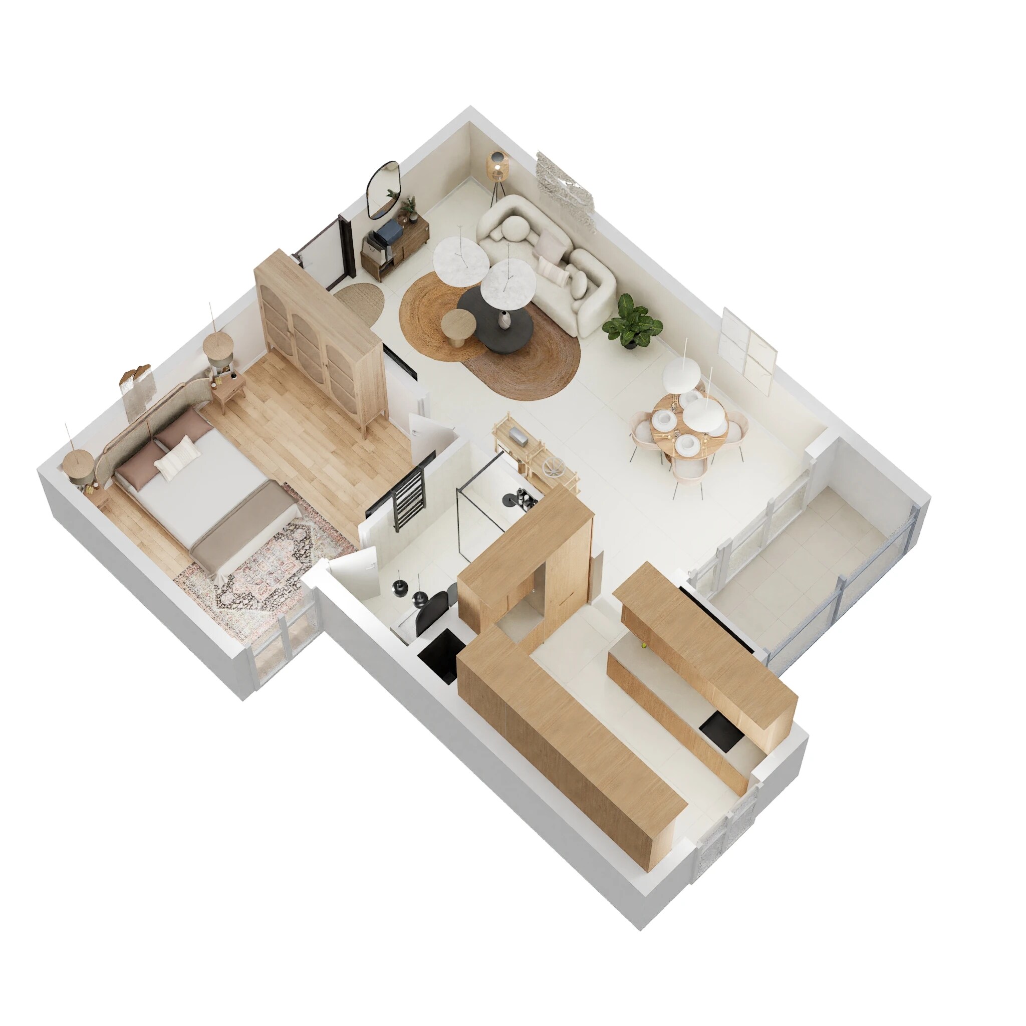 Floor plan of 1 BHK 842 Sq. Ft. Apartment in Casagrand Primrose, Chennai