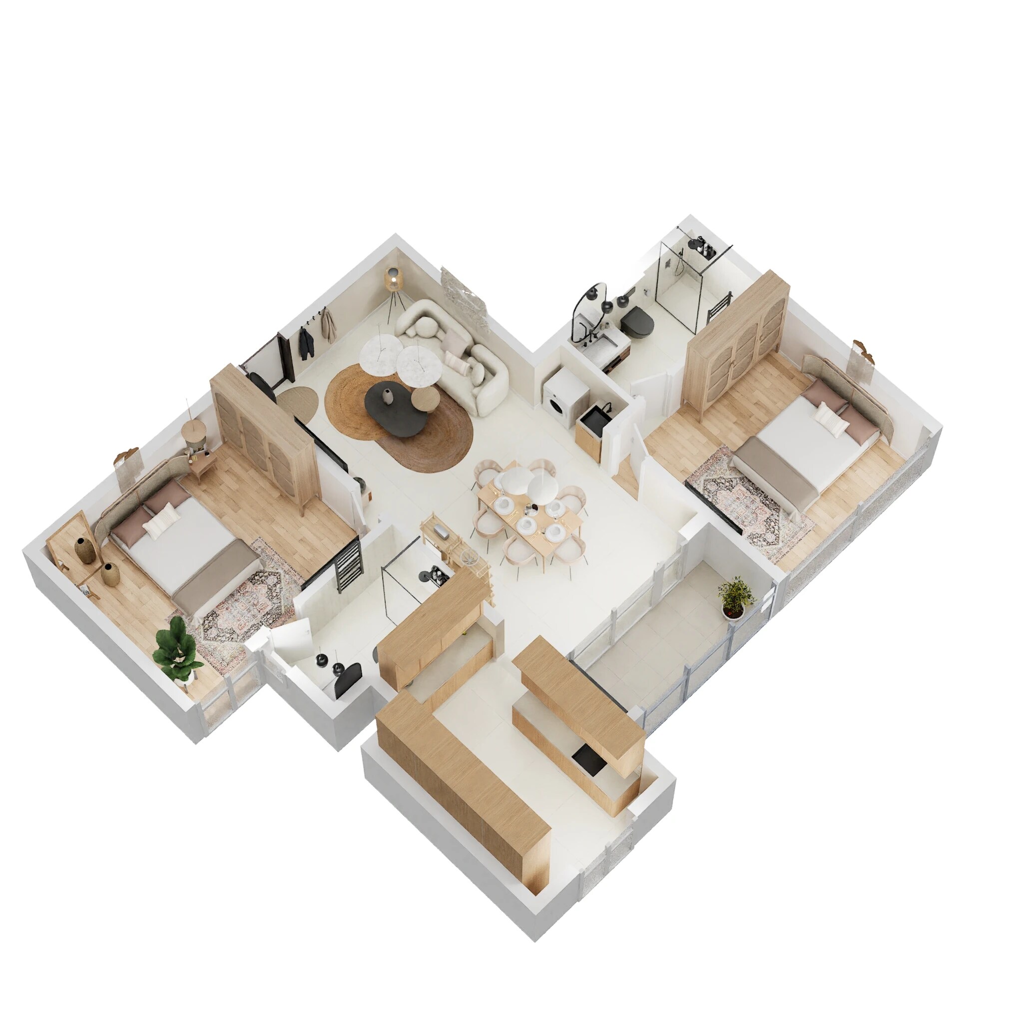 Floor plan of 2 BHK 1119 Sq. Ft. Apartment in Casagrand Primrose, Chennai