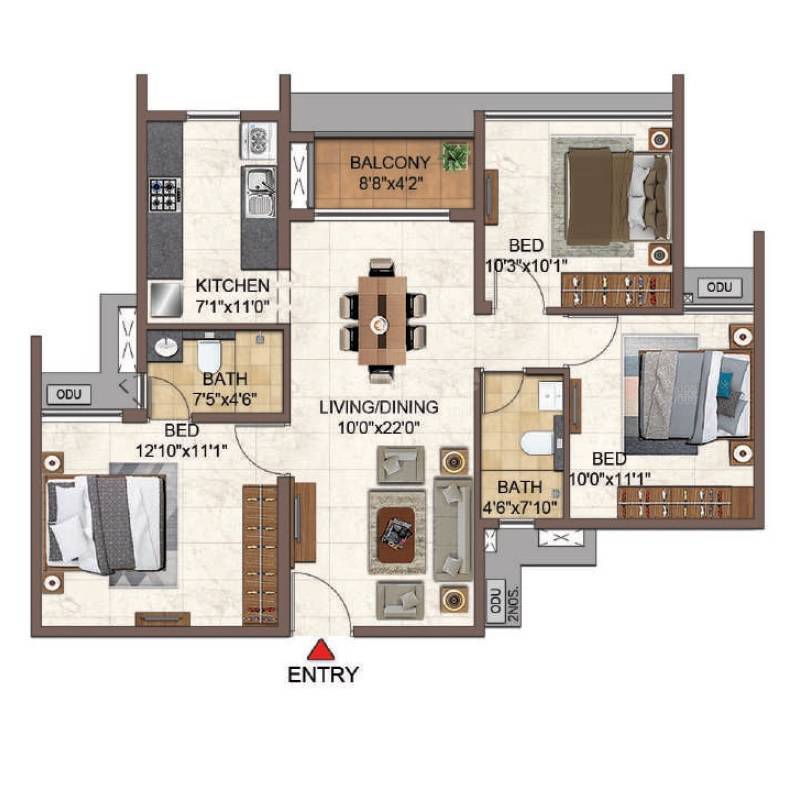 Other, casagrand-primrose 3 Bedroom 1133 Sq.Ft. Apartment In Perungalathur Chennai 8669422