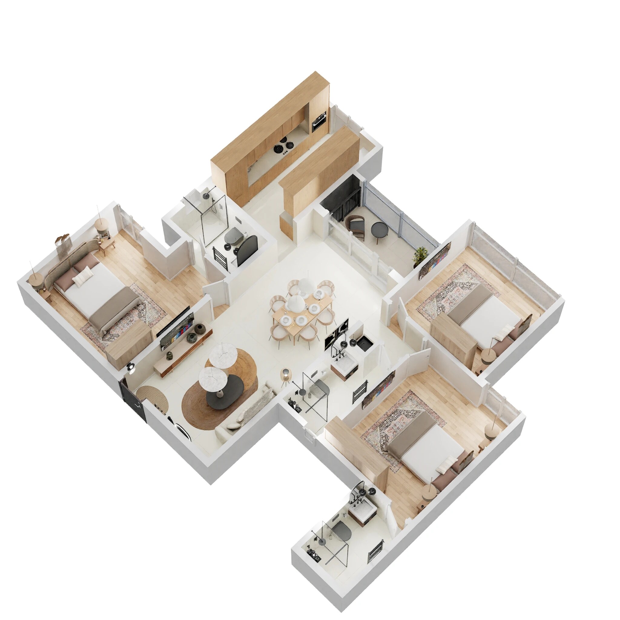 Floor plan of 3 BHK 1529 Sq. Ft. Apartment in Casagrand Primrose, Chennai