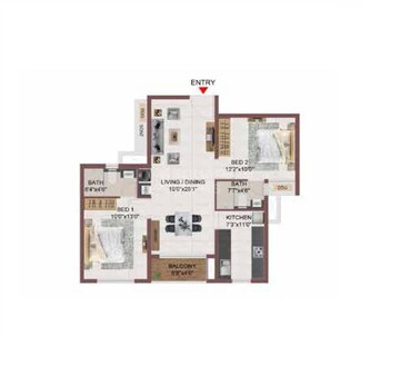  2 BHK Apartment at Casagrand Suncity, Kelambakkam – for Sale