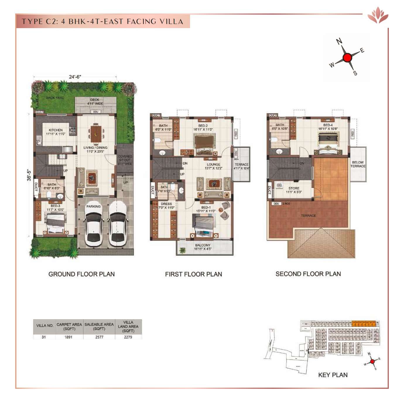 4 BHK 2577 Sq. Ft. Villa in Casagrand Tranquil