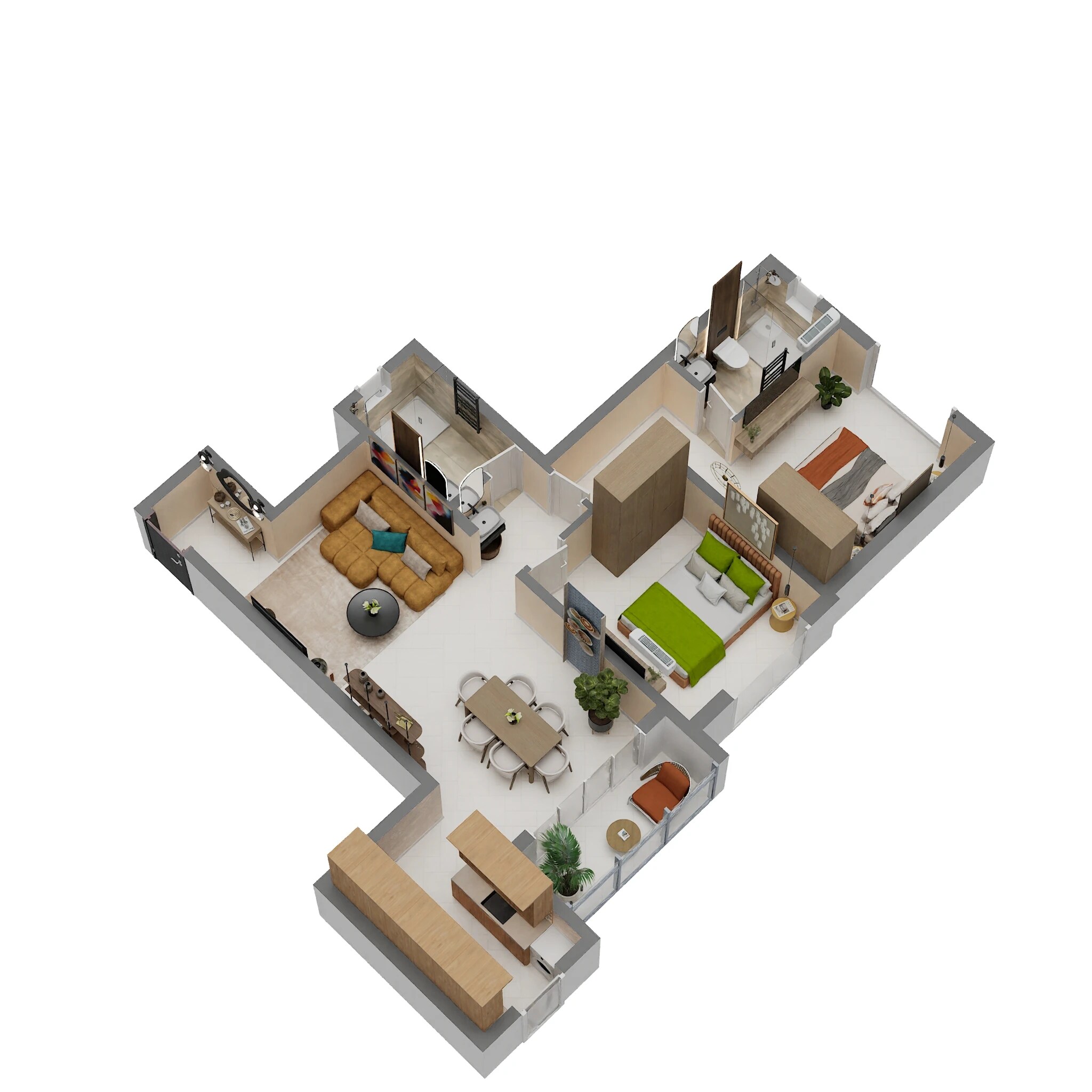 2 BHK 1078 Sq. Ft. Apartment