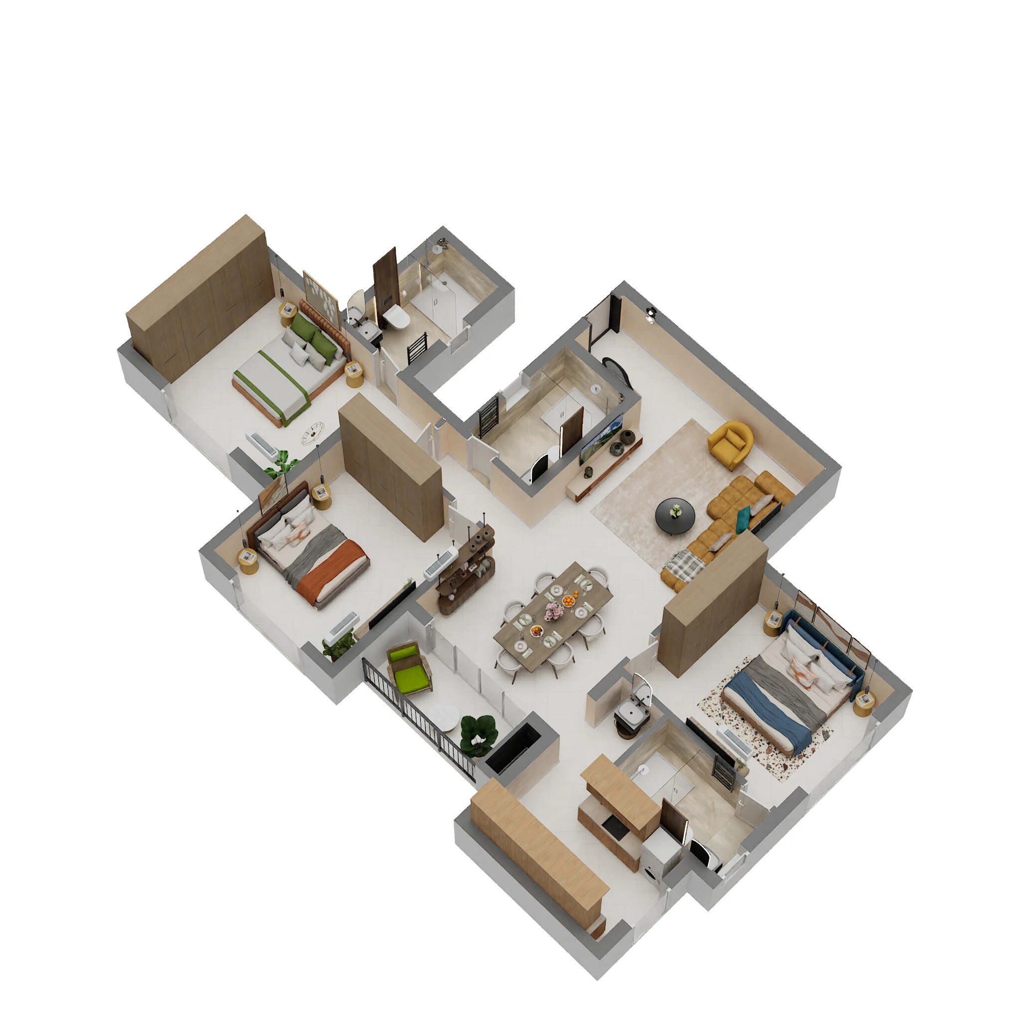 3 BHK 1291 Sq. Ft. Apartment