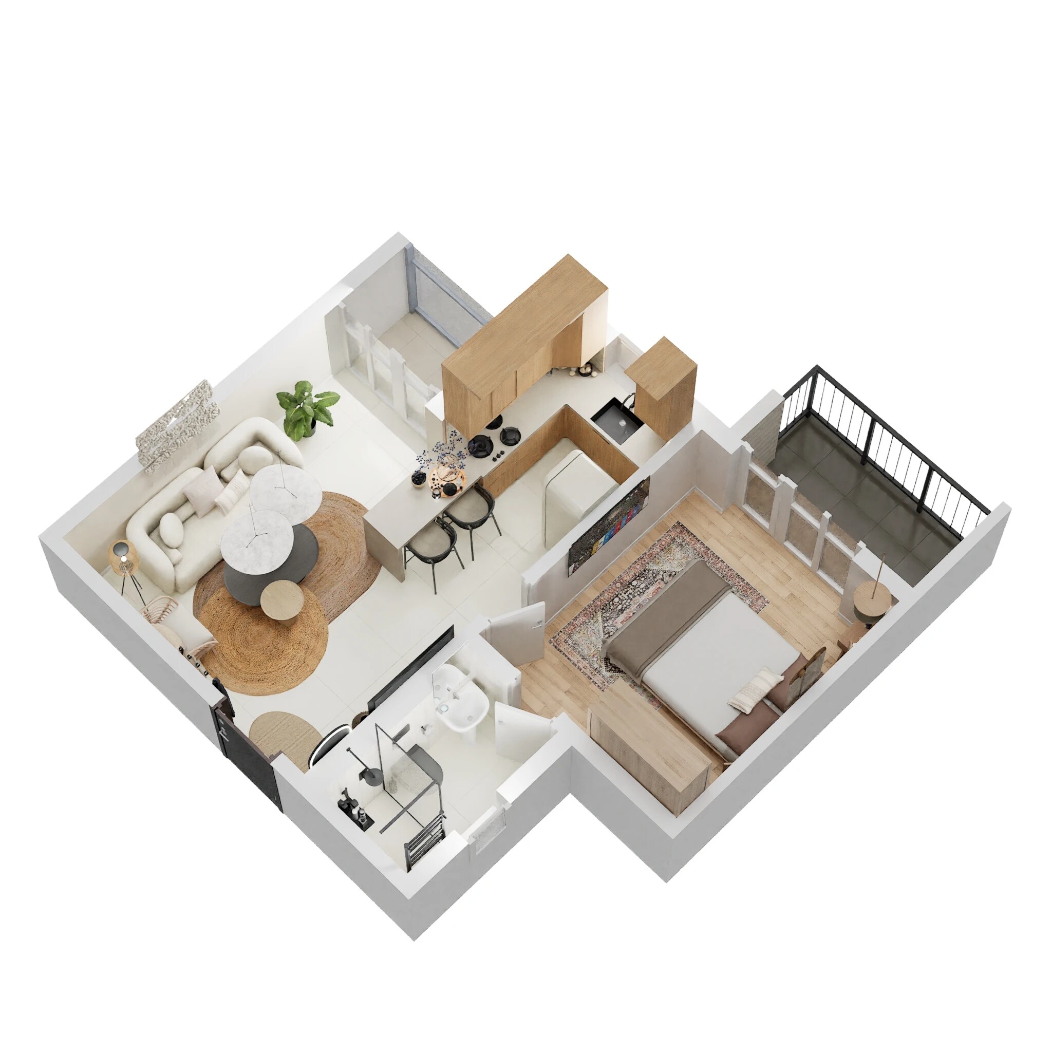 Floor plan of 1 BHK 649 Sq. Ft. Apartment in Casagrand Utopia, Chennai