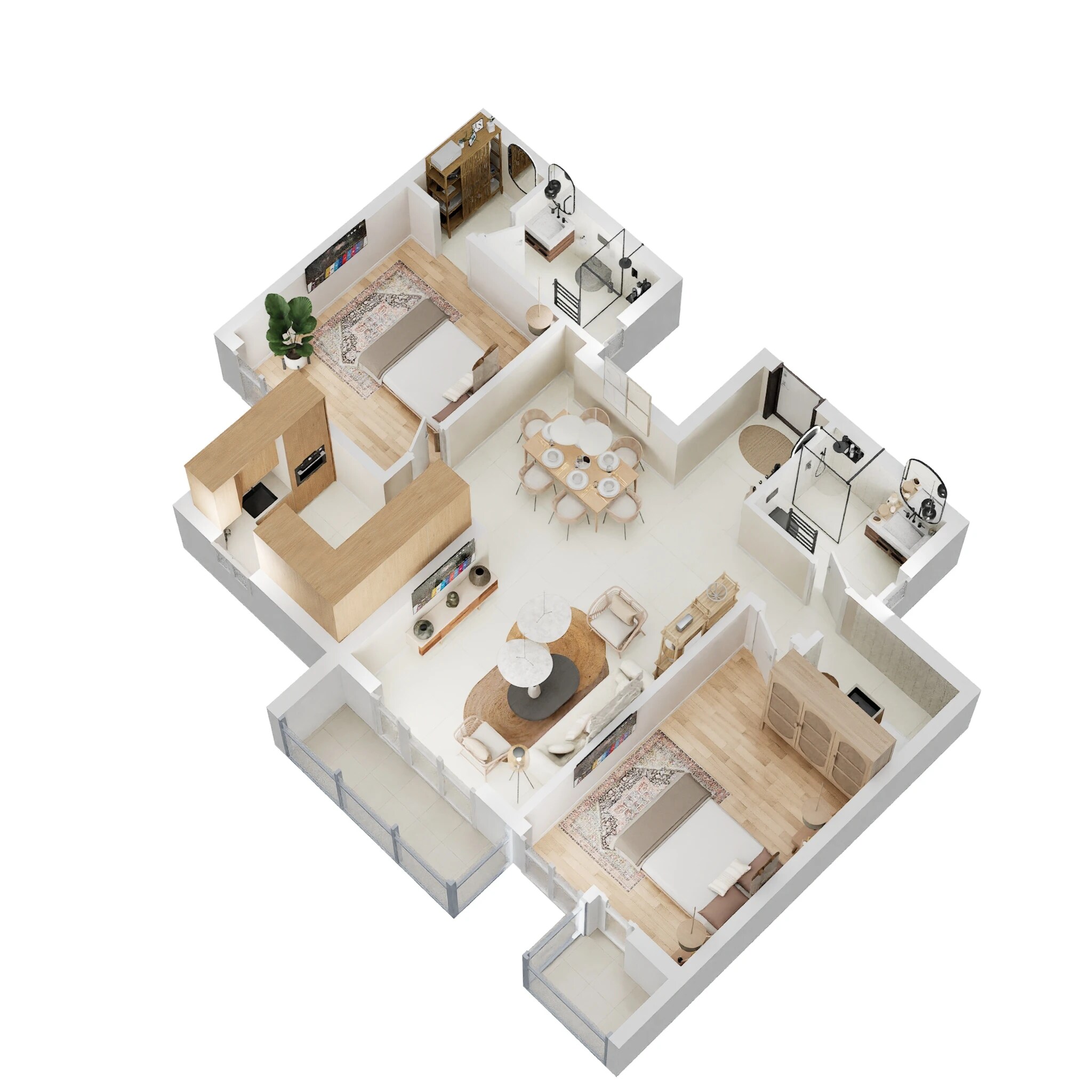 Floor plan of 2 BHK 1330 Sq. Ft. Apartment in Casagrand Utopia, Chennai
