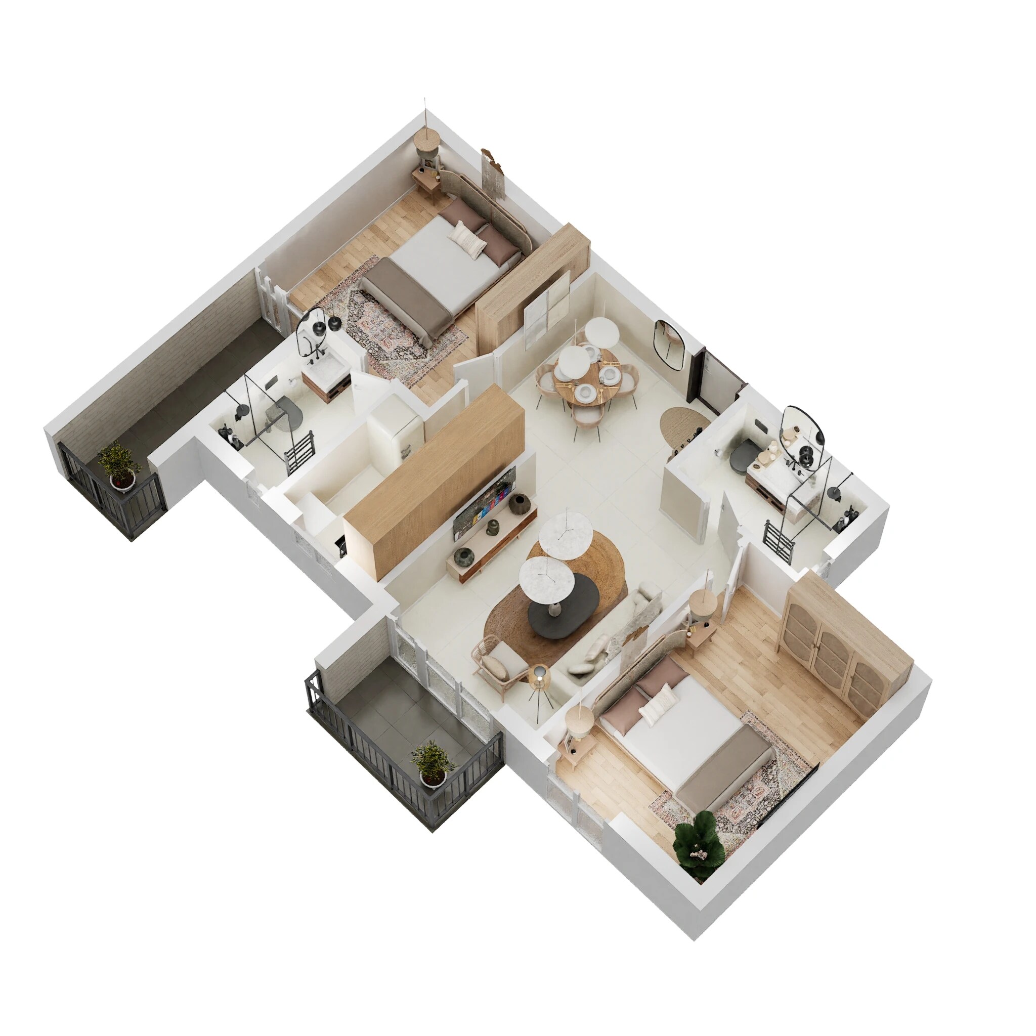 Floor plan of 2 BHK 993 Sq. Ft. Apartment in Casagrand Utopia, Chennai