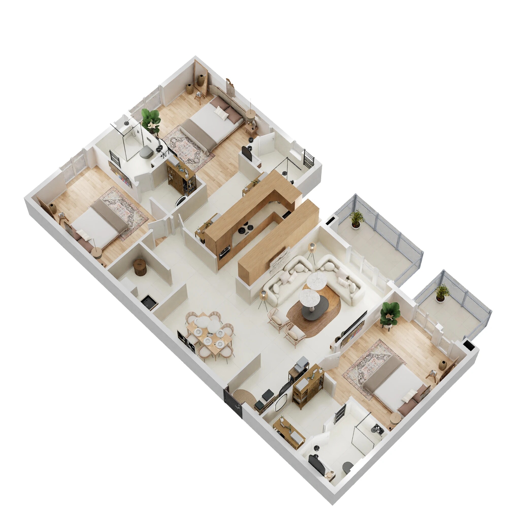 Floor plan of 3 BHK 2160 Sq. Ft. Apartment in Casagrand Utopia, Chennai