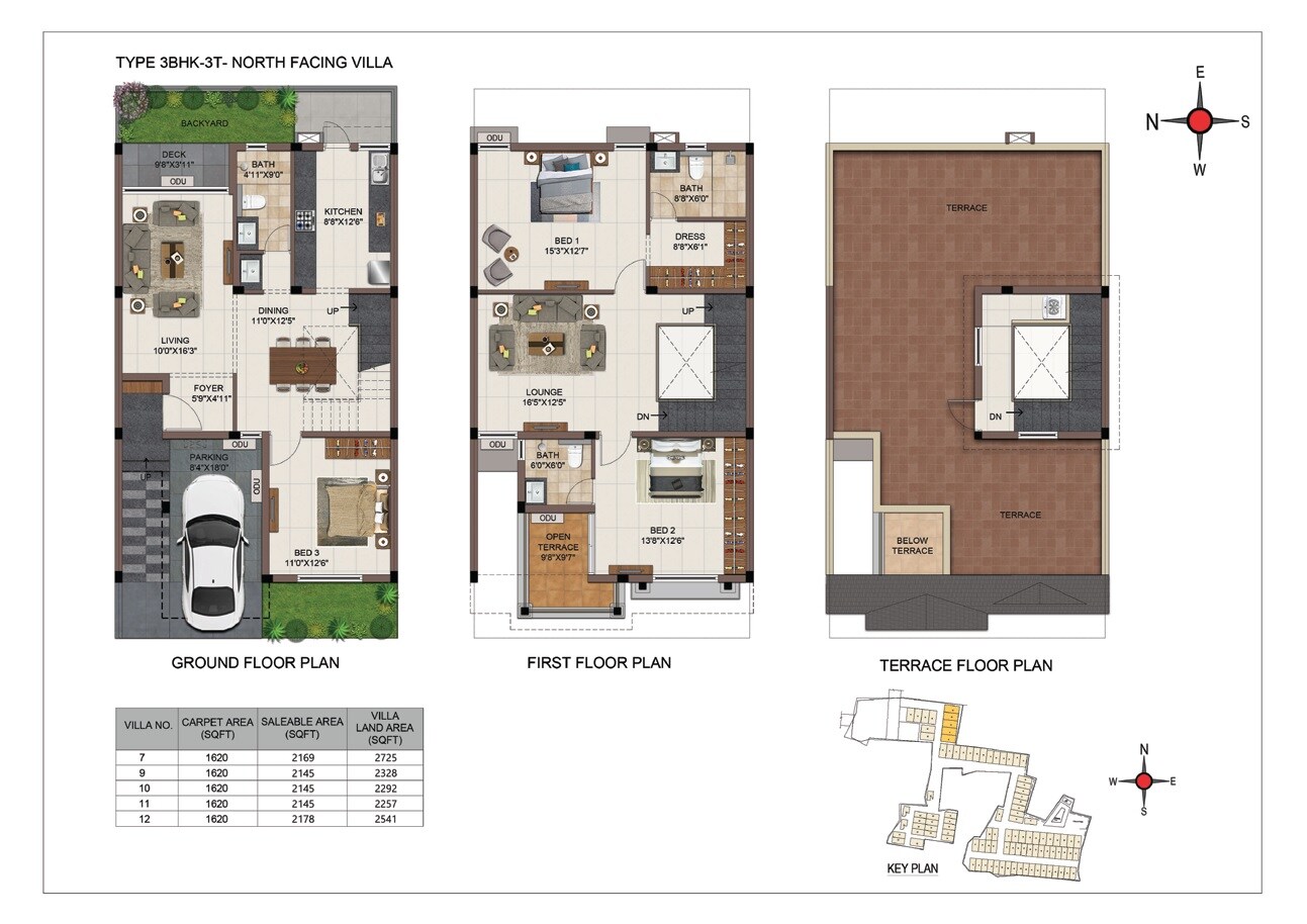 Floor plan of 3 BHK 2178 Sq. Ft. Villa in Casagrand Vistaaz, Chennai