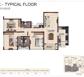 3 BHK 1727 Sq. Ft. Apartment in Casagrand Wesley