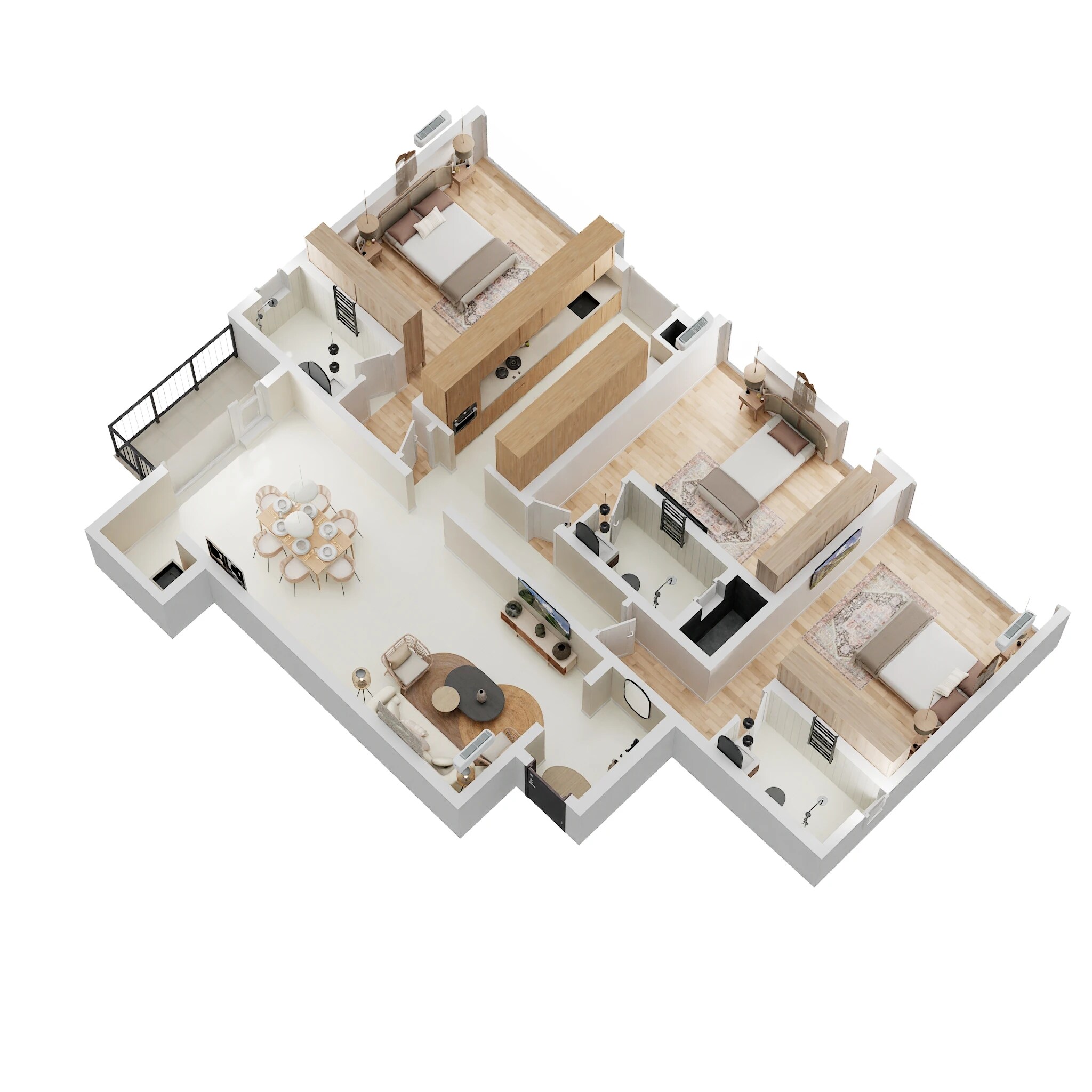 Floor plan of 3 BHK 1856 Sq. Ft. Apartment in Casagrand Wesley, Chennai