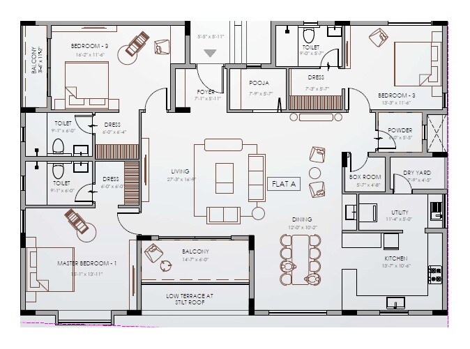 3 BHK 2517 Sq. Ft. Apartment