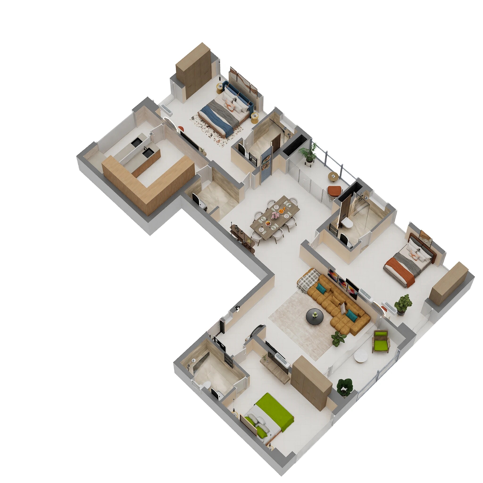 3 BHK 2081 Sq. Ft. Apartment