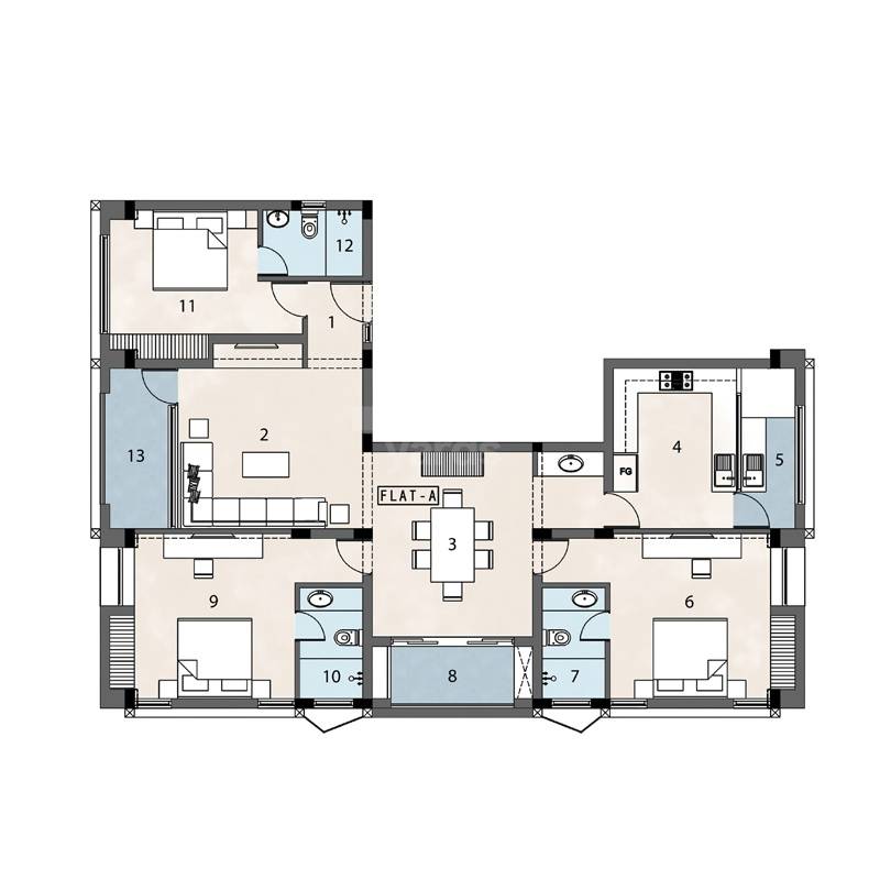 3 BHK 2081 Sq. Ft. Apartment