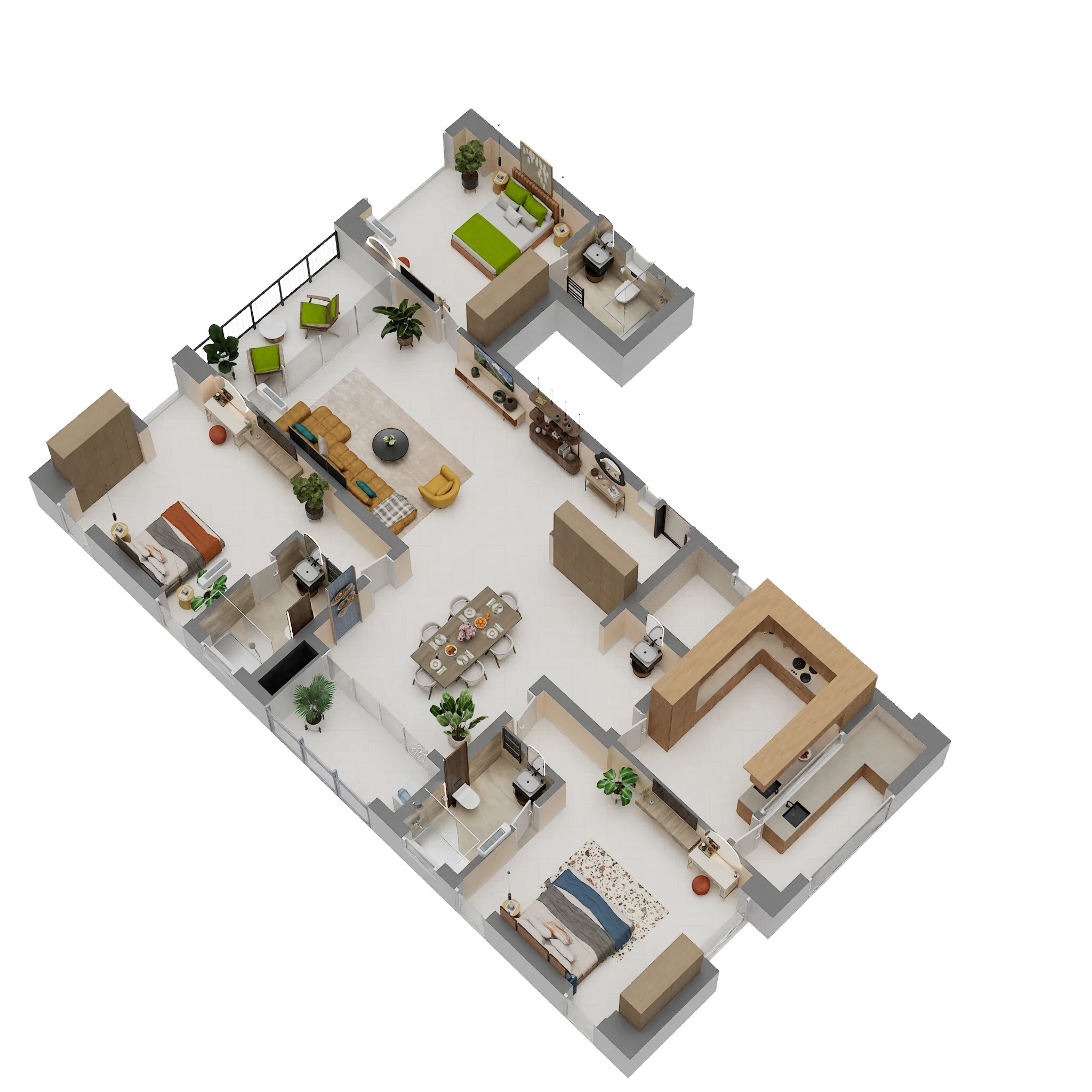 Floor plan of 3 BHK 2211 Sq. Ft. Apartment in Chaitanya Thomas Manor, Chennai
