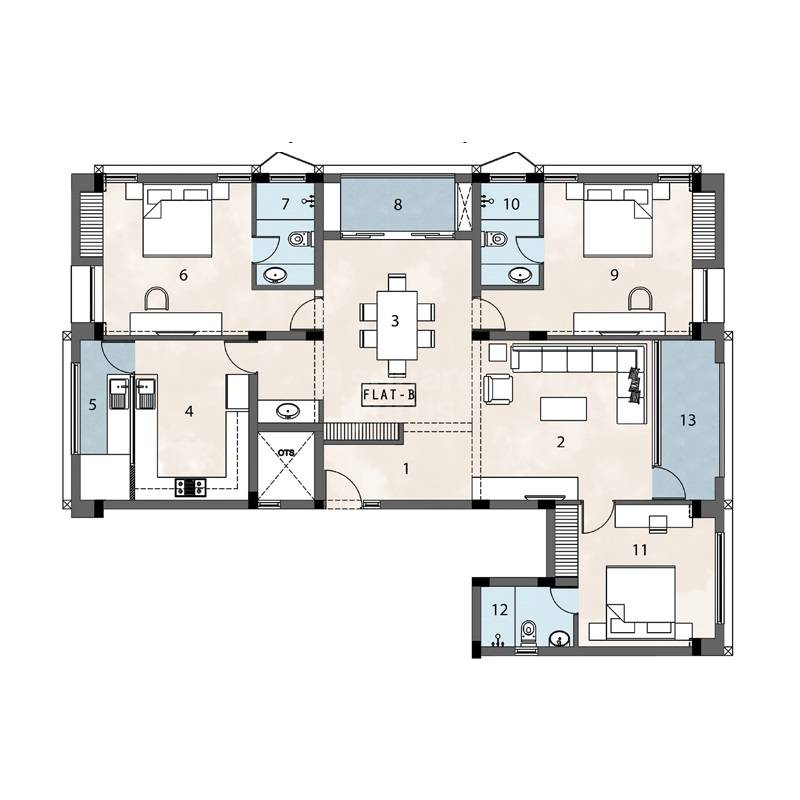 3 BHK 2211 Sq. Ft. Apartment