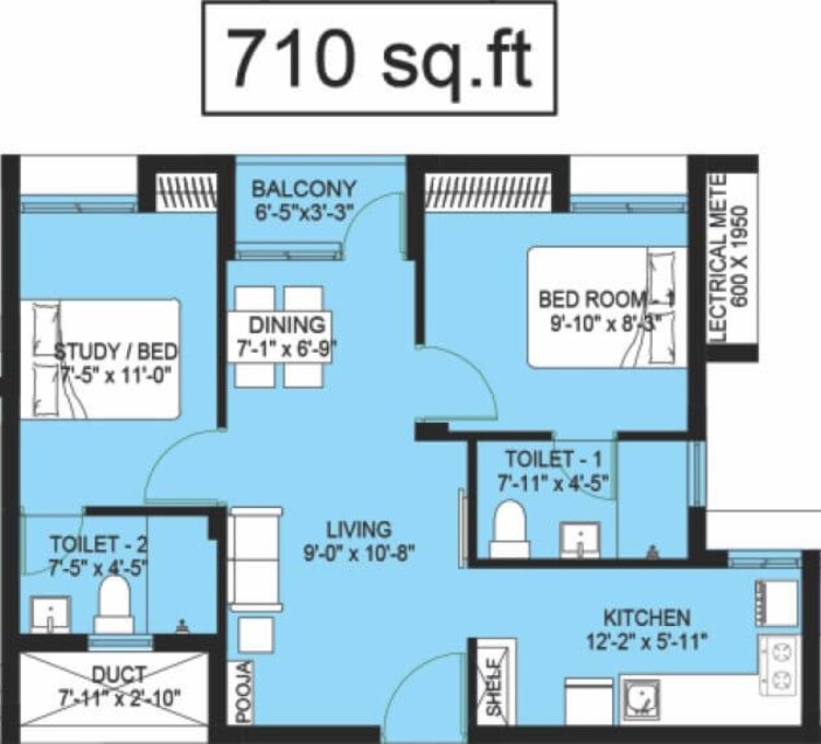 compact homes haripriya apartment 1bhk st 710sqft 1