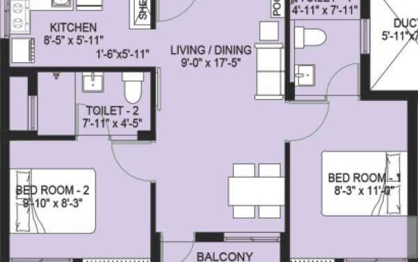 compact homes haripriya apartment 2bhk 740sqft 1