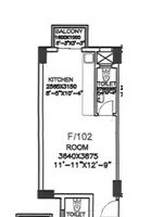 Floor plan of 3 BHK 428 Sq. Ft. Apartment in DLF Commanders Court, Chennai