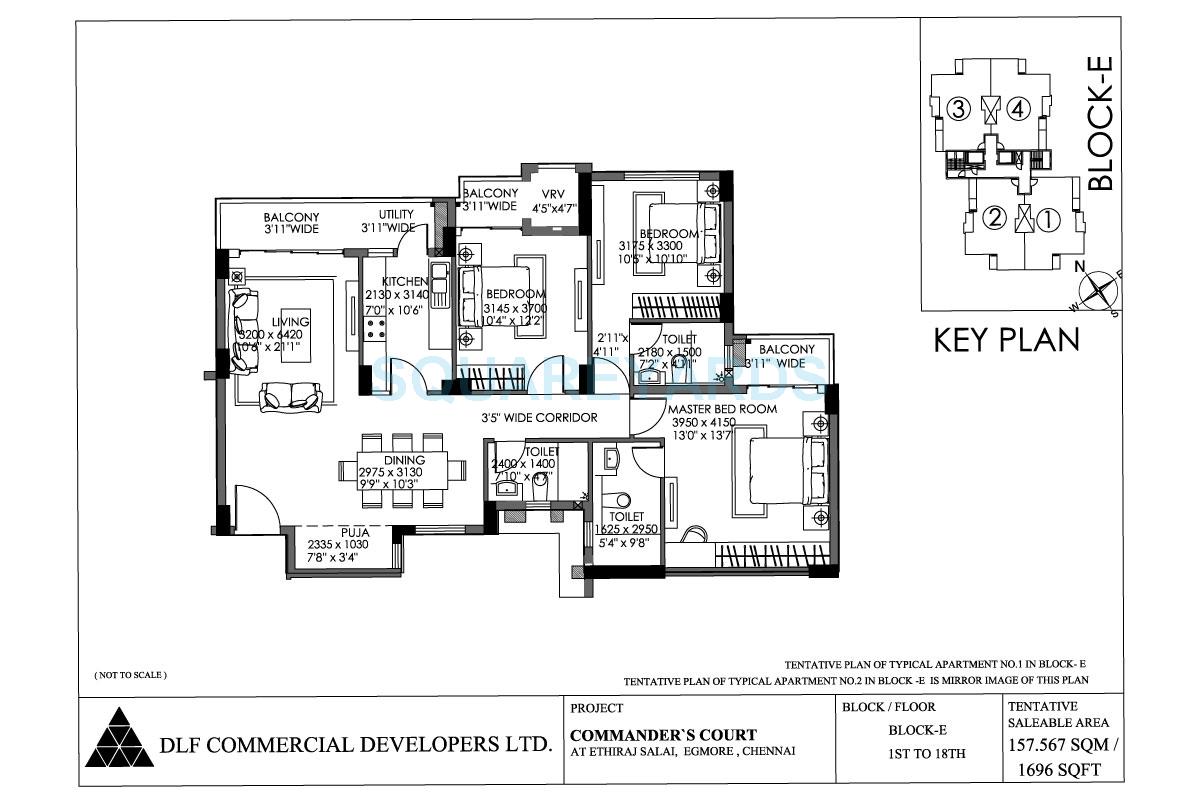 DLF Commanders Court in Egmore, Chennai 2.50 Cr Floor Plans