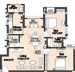 2 BHK 1165 Sq. Ft. Apartment