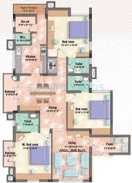 Floor plan of 3 BHK 2000 Sq. Ft. Apartment in Doshi Llanstephan, Chennai