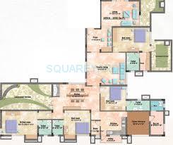 Floor plan of 4 BHK 3000 Sq. Ft. Apartment in Doshi Llanstephan, Chennai