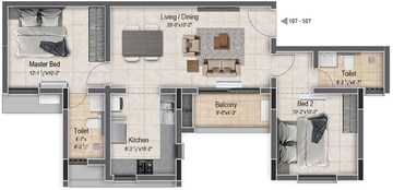  2 BHK Apartment at DRA Beena Clover, Madambakkam – for Sale