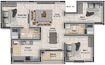  3 BHK Apartment at DRA Beena Clover, Madambakkam – for Sale