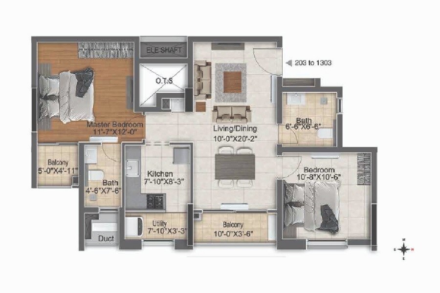 Other, dra-polaris 2 Bedroom 1170 Sq.Ft. Apartment In Madhavaram Chennai 8902587