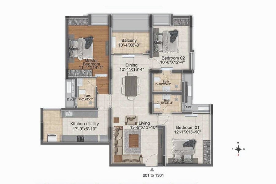 Other, dra-polaris 3 Bedroom 1948 Sq.Ft. Apartment In Madhavaram Chennai 8902593