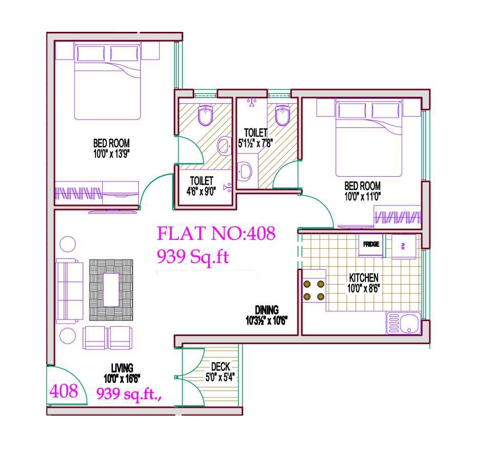 2 BHK 918 Sq. Ft. Apartment in DRK Royal Elite