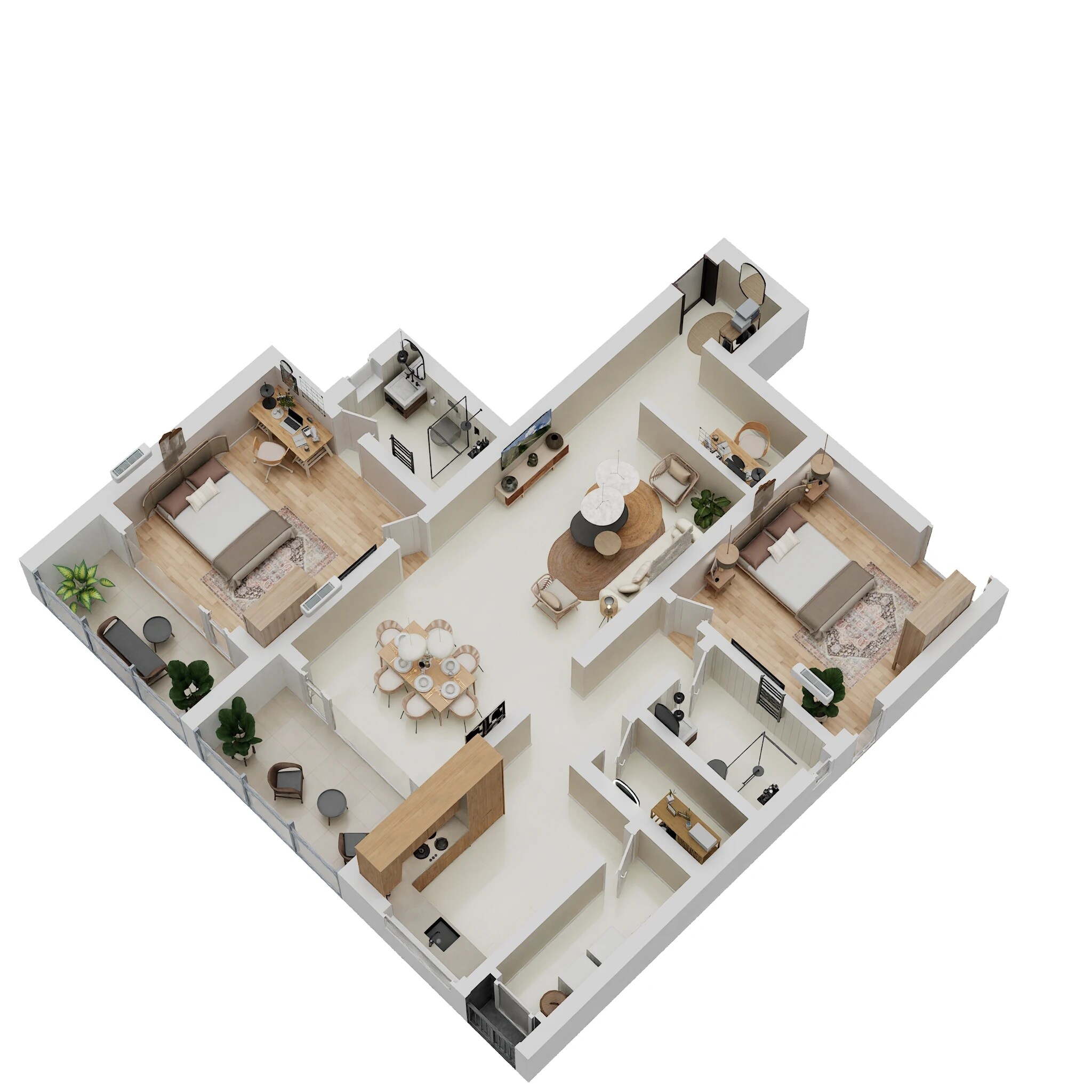 Floor plan of 2 BHK 962 Sq. Ft. Apartment in Hi Living Evita, Chennai