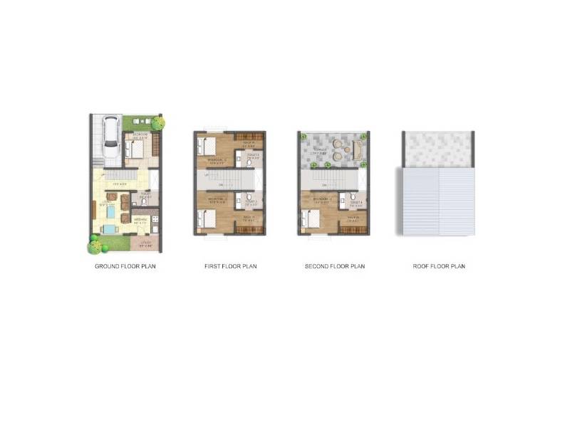 Floor plan of 4 BHK 1790 Sq. Ft. Villa in Hiliving Pristine, Chennai