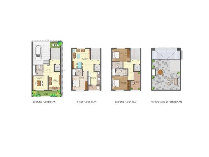 Floor plan of 5 BHK 2521 Sq. Ft. Villa in Hiliving Pristine, Chennai