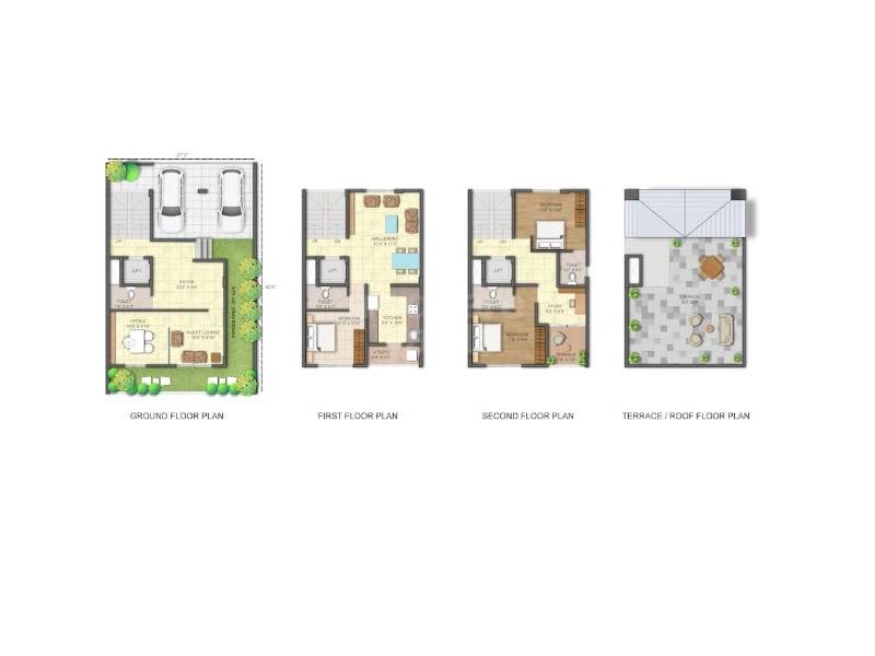 Floor plan of 5 BHK 2547 Sq. Ft. Villa in Hiliving Pristine, Chennai