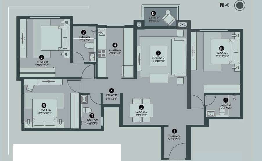 hiranandani upscale apartment 3 bhk 1556sqft 20224002114005