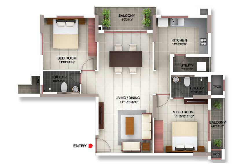 incor pbel city chennai apartment 2bhk 1274sqft101