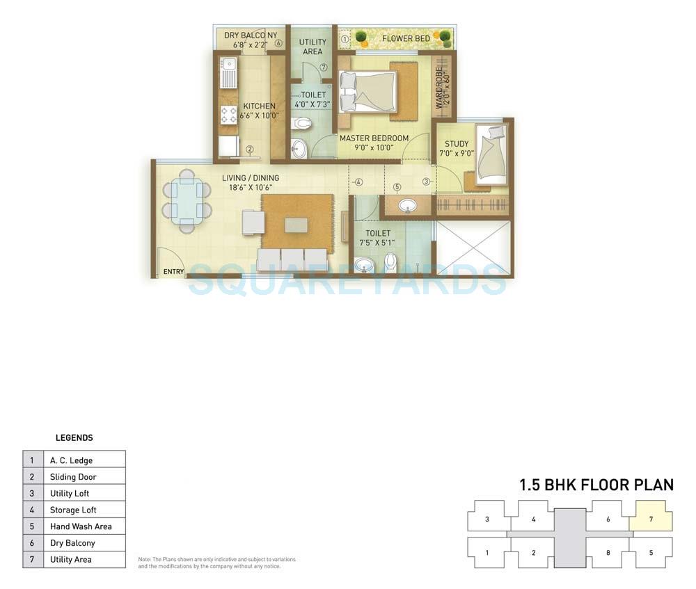 1 BHK 896 Sq. Ft. Apartment in Indiabulls Greens Chennai