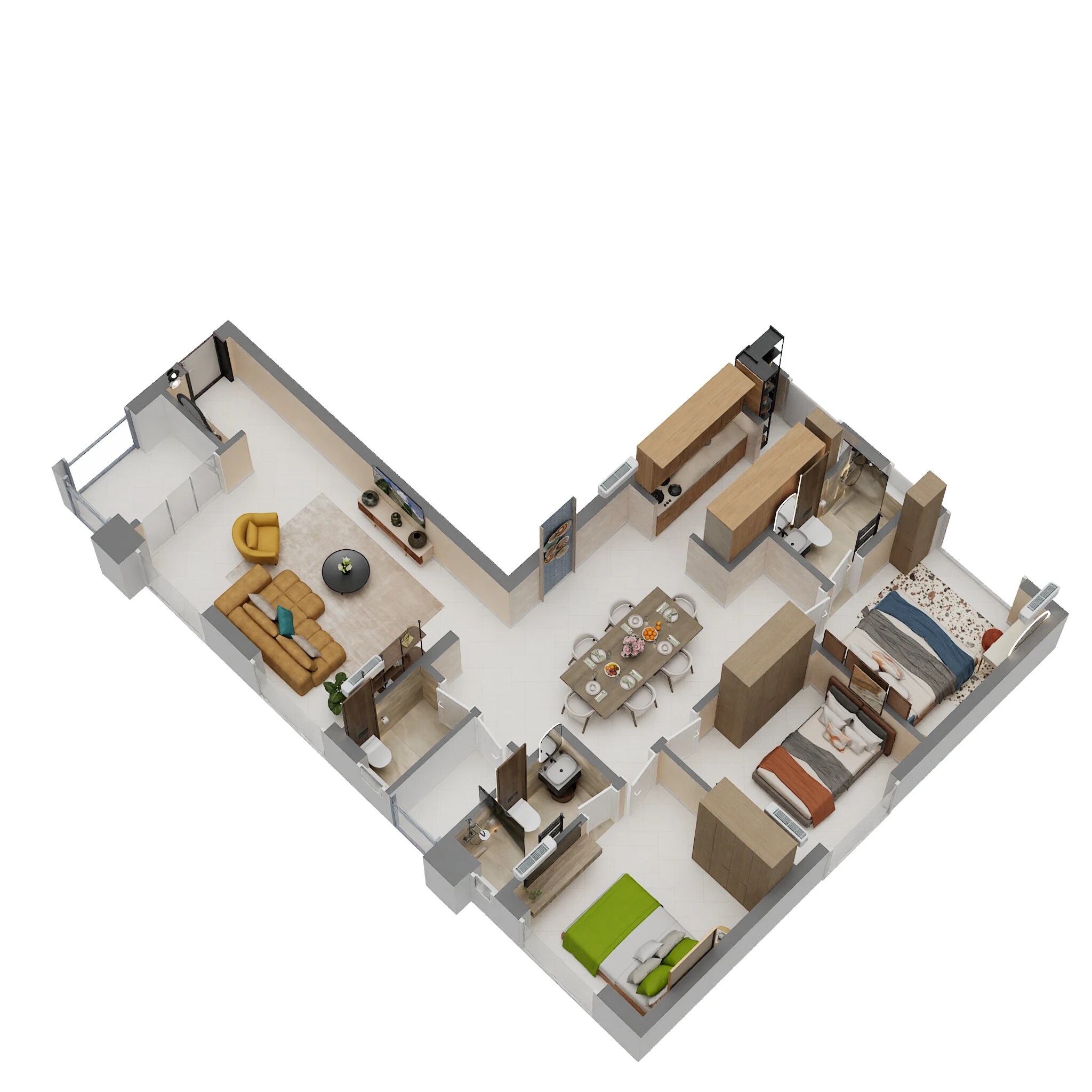 3 BHK 1500 Sq. Ft. Apartment