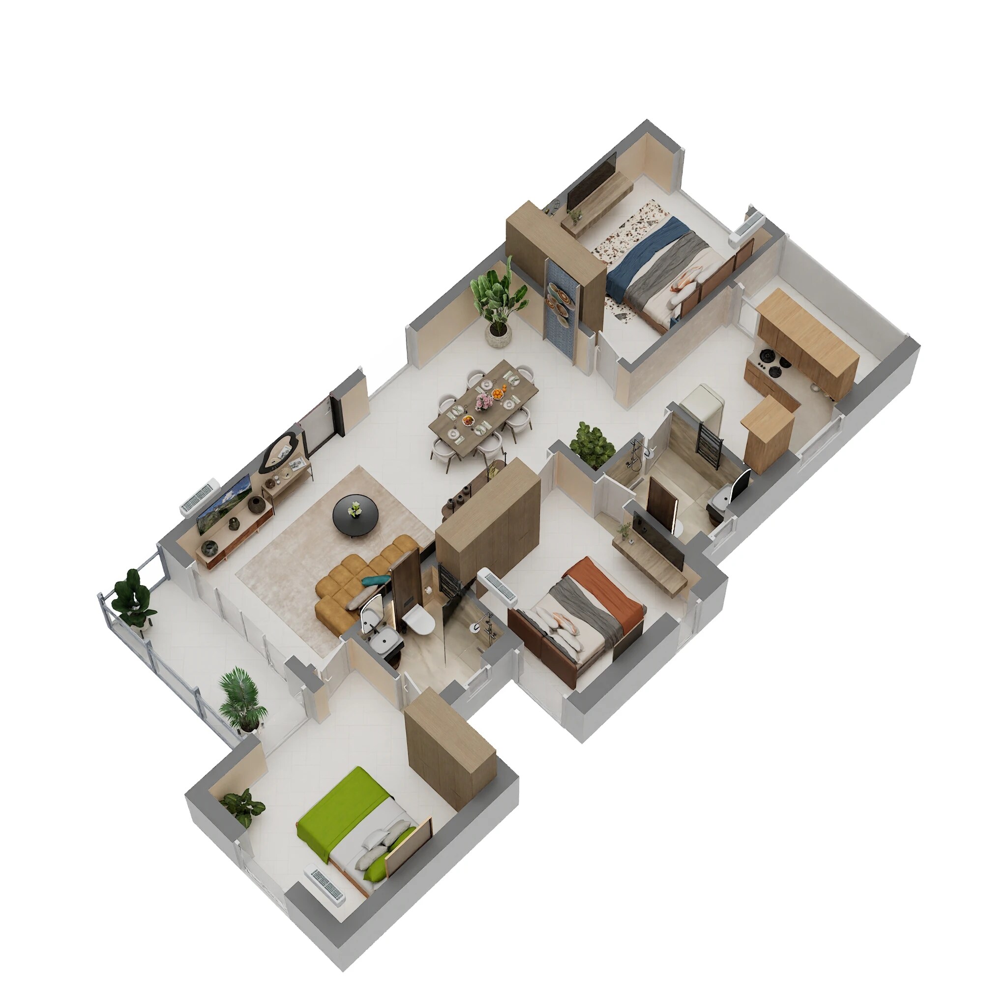 3 BHK 1324 Sq. Ft. Apartment