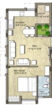 KG Good Fortune 1 BHK Layout